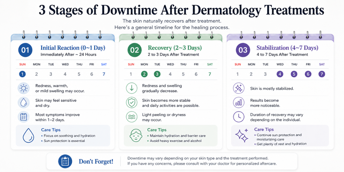 Downtime by treatment: three tiers for planning skin treatments around a Seoul trip