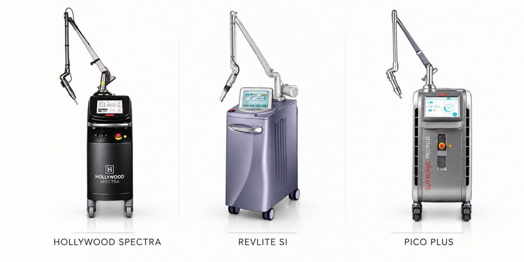 Hollywood Spectra, Revlite SI and Pico Plus pigment lasers used at Dr. E-Laser Dermatology
