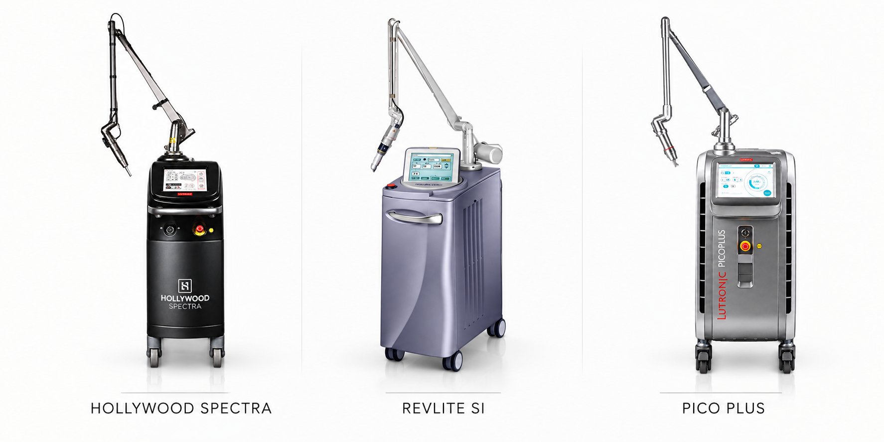 Hollywood Spectra, Revlite SI and Pico Plus pigment lasers used at Dr. E-Laser Dermatology